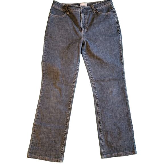 Y2K French Dressing Dark Wash Slim High Rise Bootcut Straight Jeans Size 10 - Picture 1 of 10